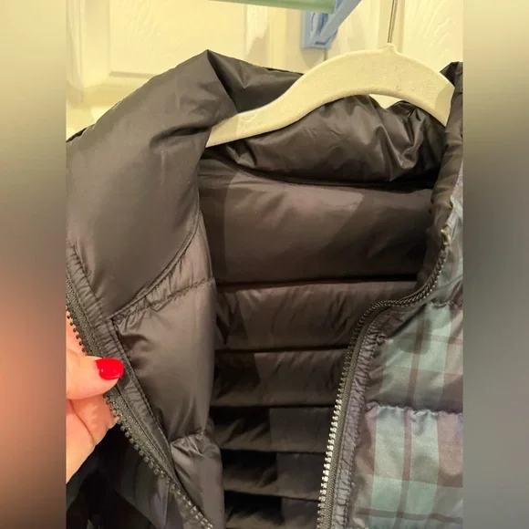 Polo Ralph Lauren- Reversible Blackwatch Plaid Puffer Jacket, Black, Size L, EUC - Picture 11 of 15